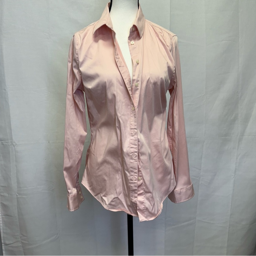 Banana Republic Tailored Fit Pink Button-Up Shirt Size 8
